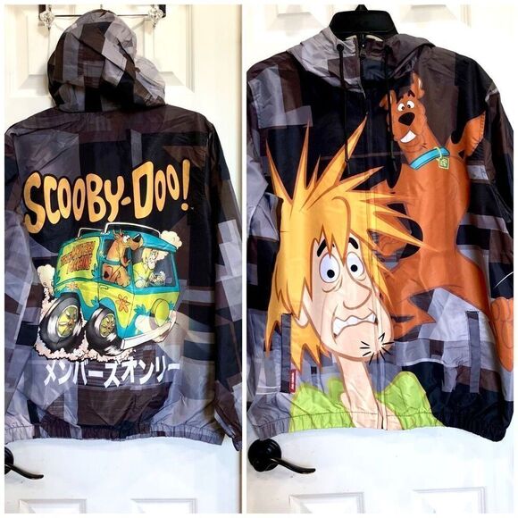 MEMBERS ONLY -M Sz M - NWT Scooby Doo & Shaggy Full-Zip Hooded Windbreaker/Black - Picture 9 of 16